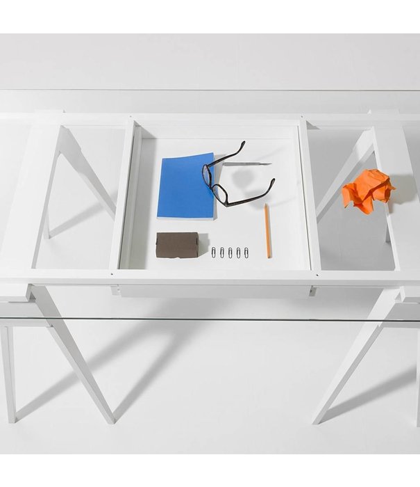 Design House Stockholm  Design House Stockholm - Arco bureau wit/grijs gebeitst - glas top