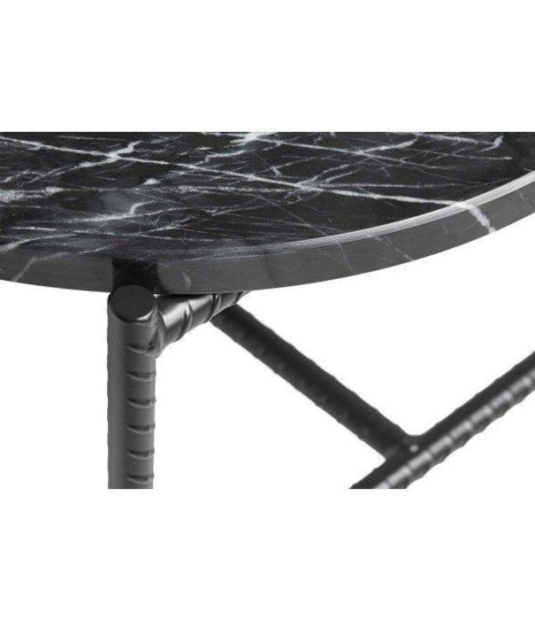 Hay  Hay - Rebar side table soft black steel - black marble top