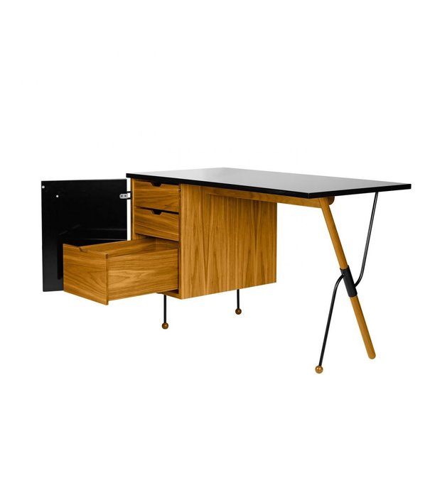 Gubi  Grossman Desk 62 black, matte American walnut