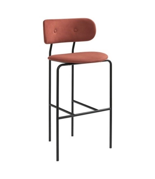Gubi  Gubi - Coco barstool upholstered  - base black
