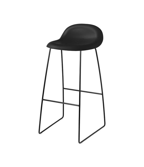 Gubi  Gubi - 3D bar stool black shell black sledge