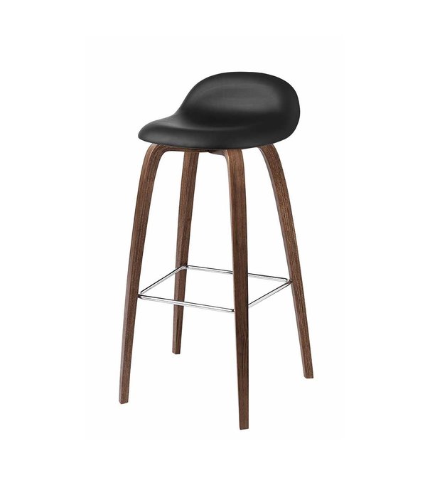 Gubi  Gubi - 3D Bar stool upholstered wood base