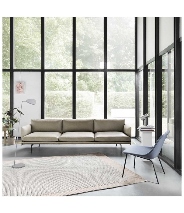 Muuto  Muuto -   Fiber lounge stoel gestoffeerd - tube voet