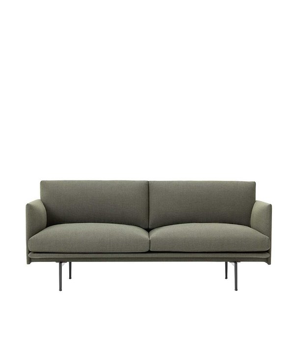 Muuto Outline 2-zits Bank, voet zwart