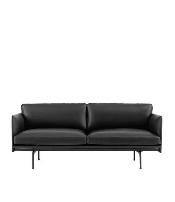 Muuto Outline 2-zits Bank, voet zwart