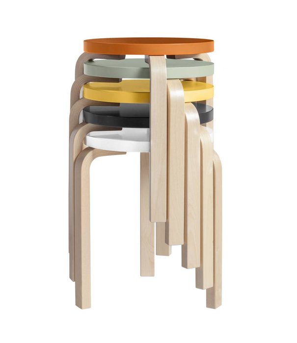 Artek  Stool 60 birch, fabric Zebra