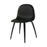 Gubi - 3D dining chair black plastic shell - base black beech