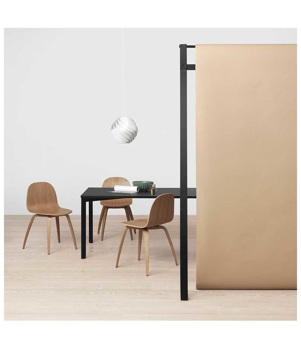 Gubi  Gubi  3D Dining Chair black plastic shell, black beech legs