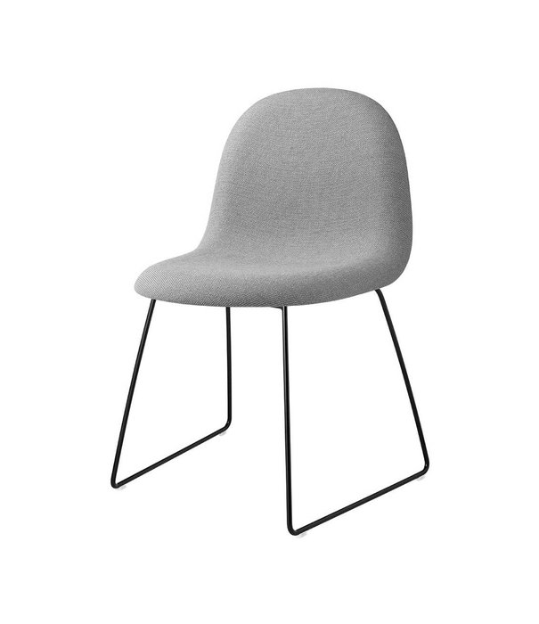 Gubi  Gubi - 3D dining chair upholstered -  base sledge