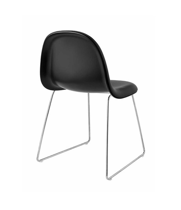 Gubi  Gubi - 3D dining chair upholstered -  base sledge