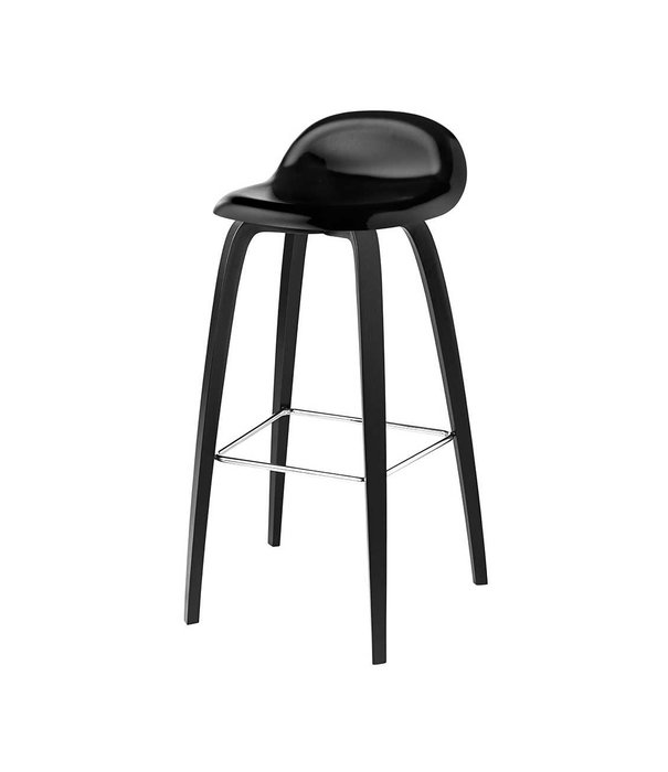 Gubi  Gubi  3D Bar Stool black shell, black beech legs