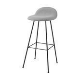 Gubi 3D Bar Stool fully upholstered, black center base