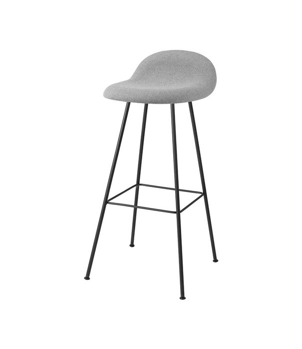 Gubi  Gubi - 3D bar stool fully upholstered - center base black matt