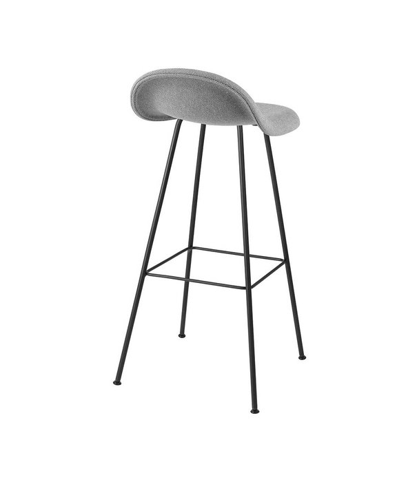 Gubi  Gubi - 3D bar stool fully upholstered - center base black matt