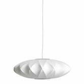 Nelson Saucer Crisscross bubble pendant off white