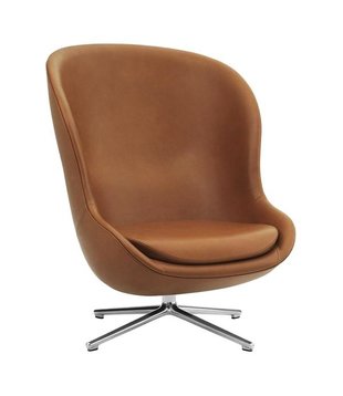 Normann Copenhagen - Hyg lounge chair high, swivel and tilt - cognac leather