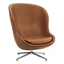 Normann Copenhagen - Hyg lounge chair high - alum. swivel and gas lift - cognac leather