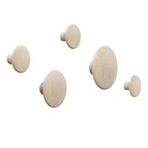 Dots Wood Wall Hooks,  set of 5