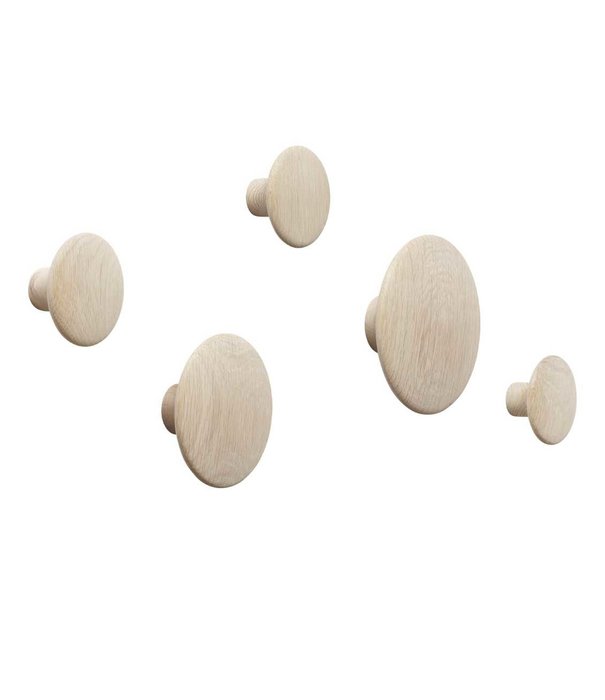 Muuto  Muuto Dots Wood Wandhaken, set van 5
