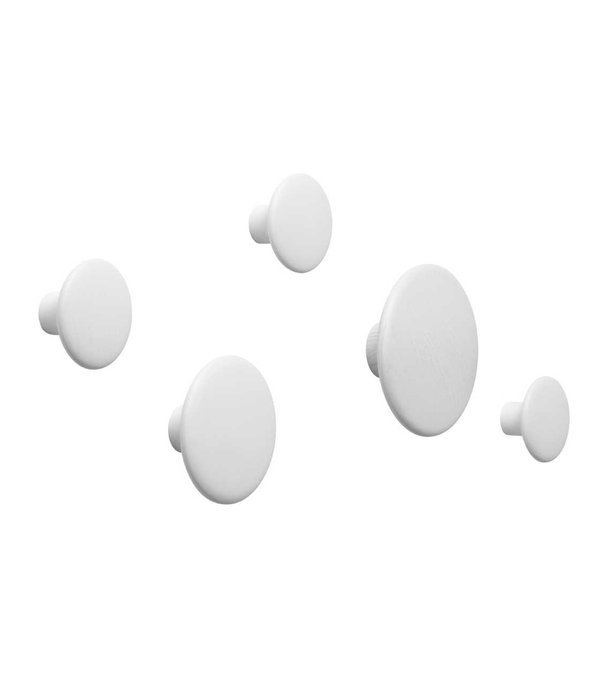 Muuto The Dots Wood Wall Hooks,  set of 5