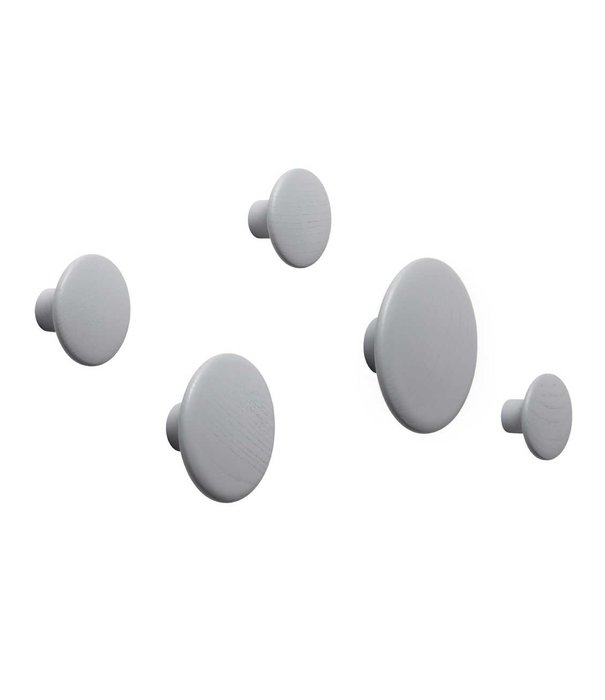 Muuto The Dots Wood Wandhaken, set van 5
