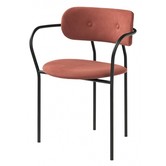 Gubi - Coco dining armchair upholstered - base black steel