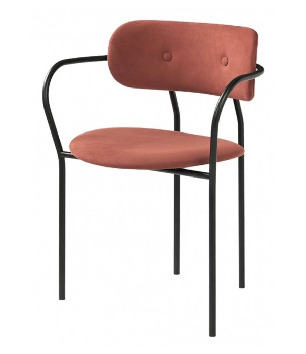 Gubi  Gubi - Coco dining armchair upholstered - base black steel