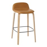 Muuto Visu Bar Stool Refine leather, oak wood base