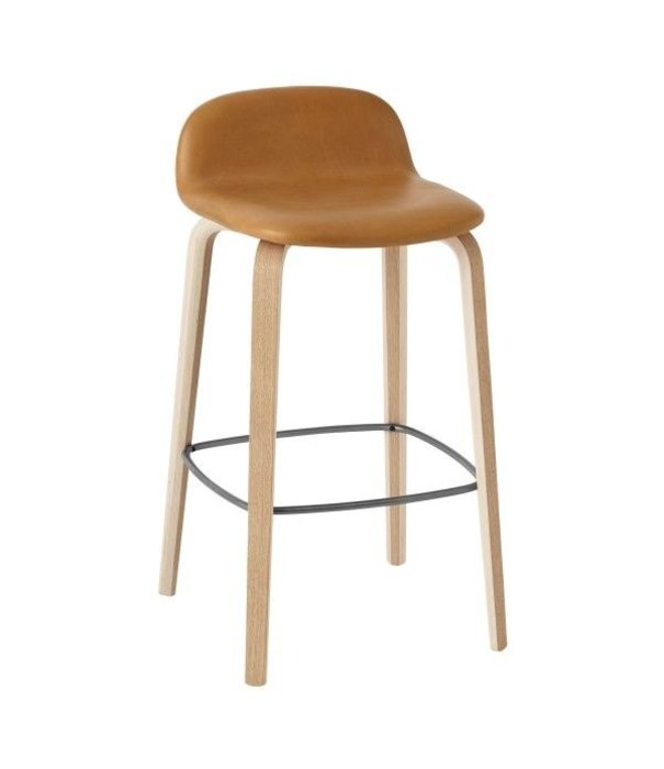 Muuto  Muuto Visu Bar Stool Refine leather, oak wood base