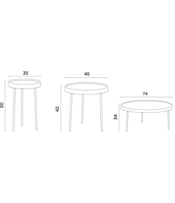 Northern  Northern -Stilk salontafel zwart (Ø) 35cm