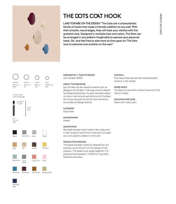 Muuto Dots Wall Hook XS - 6,5cm