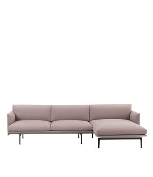 Outline Sofa with Chaise Longue, black base