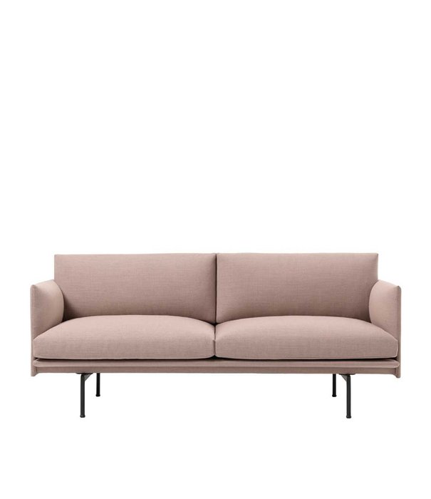 Muuto Outline 2-zits Bank, voet zwart