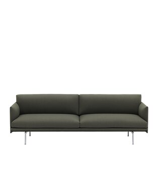 Muuto - Outline 3-seater Sofa, base polished aluminium