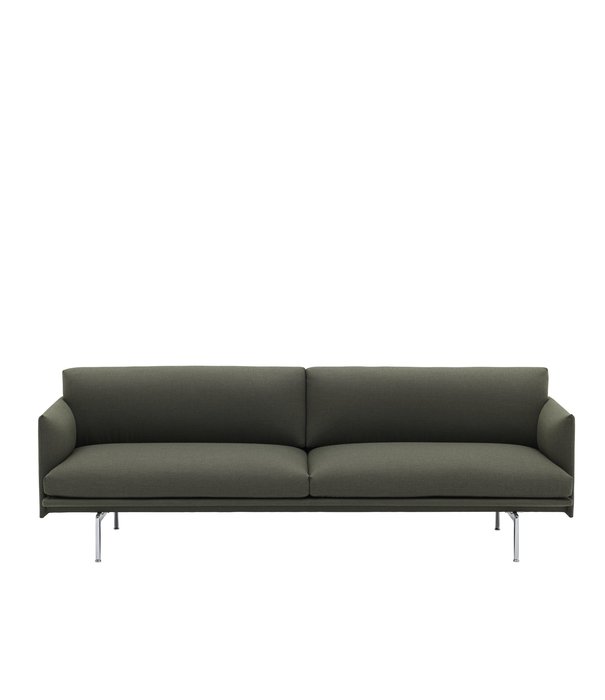 Muuto Outline 3 zits bank, voet aluminium