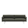 Muuto - Outline 3 seater sofa - base polished aluminium