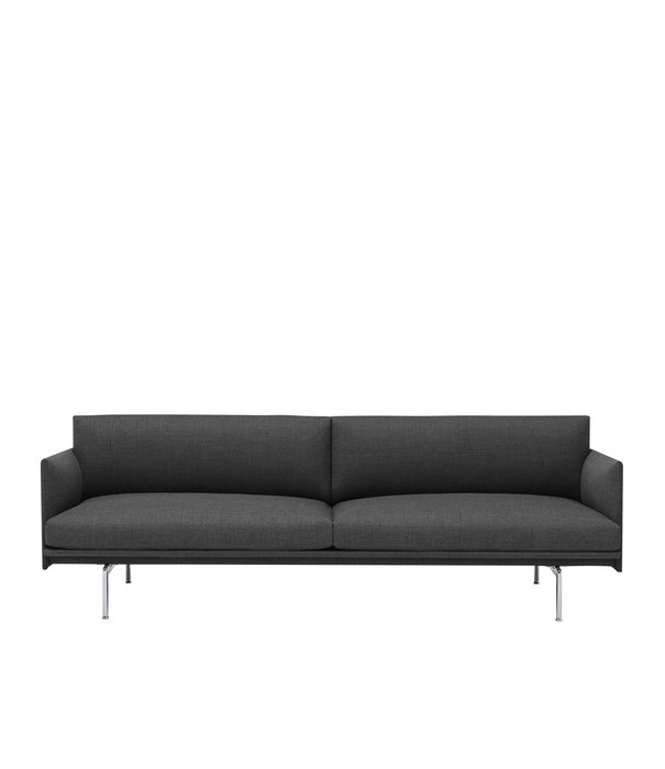 Muuto Outline 3 seater sofa, base polished aluminium