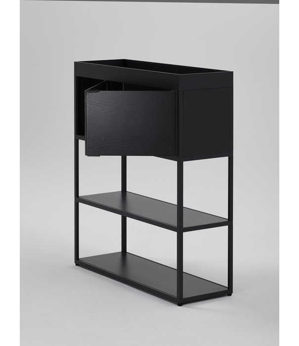 Hay  Hay - New Order cabinet charcoal 4 layers with sliding door and tray top