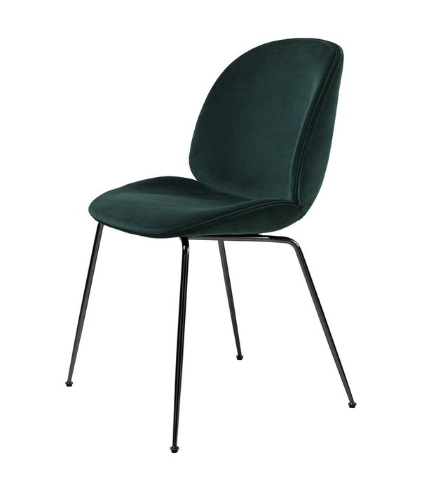 Gubi  Gubi - Beetle chair Velvet 787 - conic base black-chrome