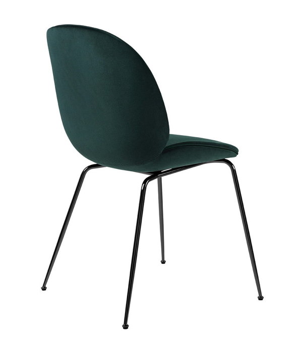 Gubi  Gubi - Beetle chair Velvet 787 - conic base black-chrome