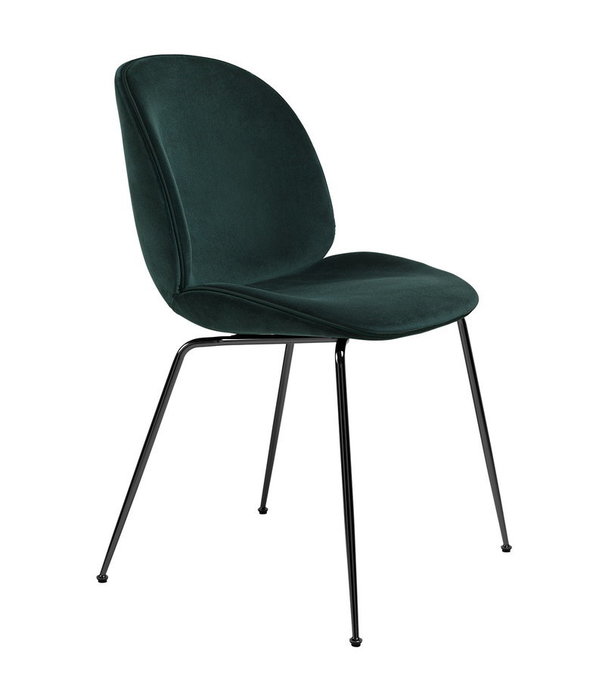 Gubi  Gubi - Beetle chair Velvet 787 - conic base black-chrome