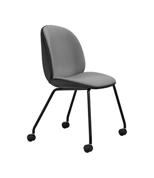 Gubi Beetle Meeting Chair upholstered, 4 legs with castors