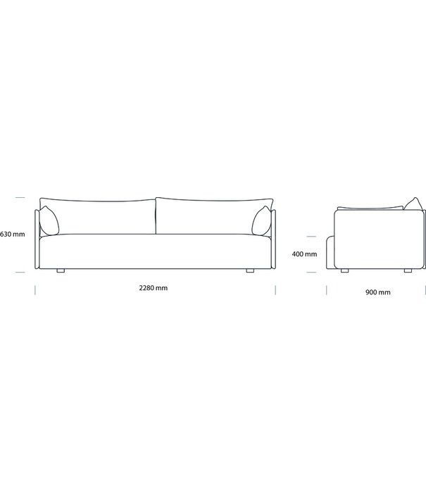 Audo Audo - Offset 3-seater Sofa