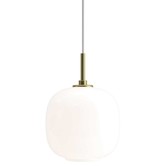 VL45 Radiohus Hanglamp messing, glossy wit opaal