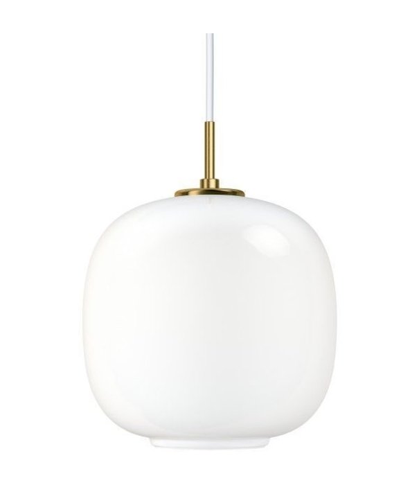 Louis Poulsen  VL45 Radiohus Hanglamp messing, glossy wit opaal