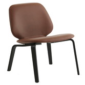 My lounge stoel zwart - brandy ultra leder