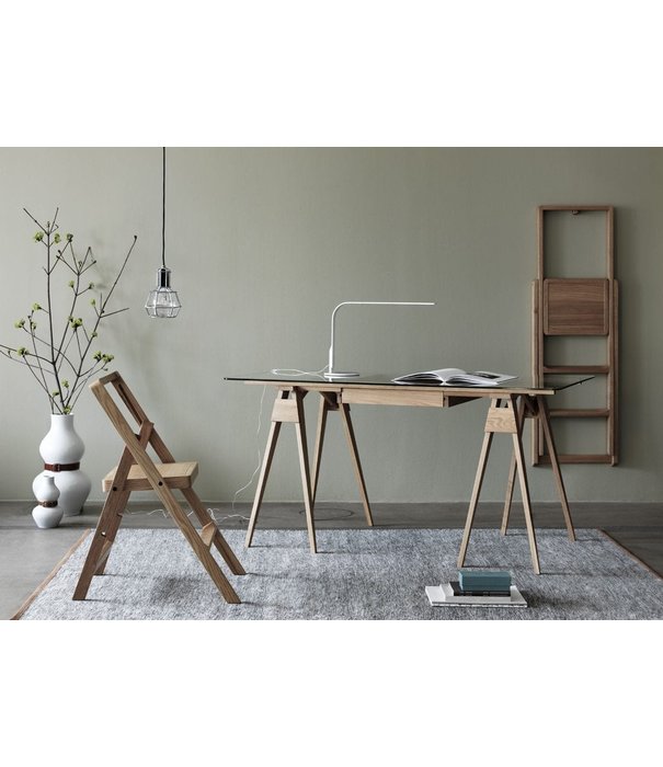 Design House Stockholm  Design House Stockholm - Arco desk oak - glass table top