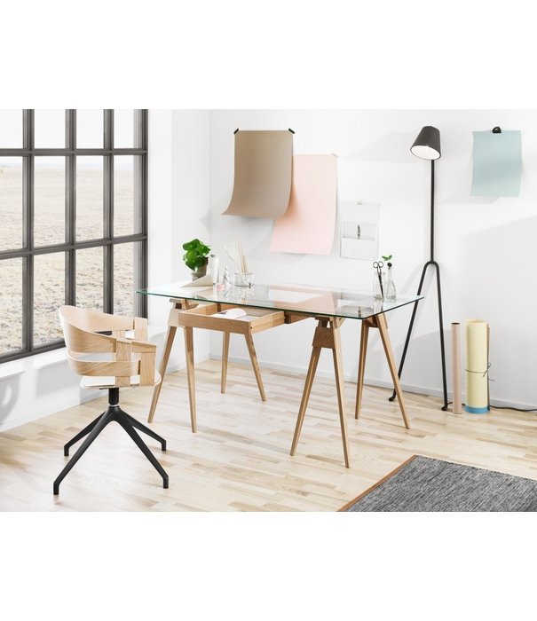 Design House Stockholm  Design House Stockholm - Arco desk oak - glass table top