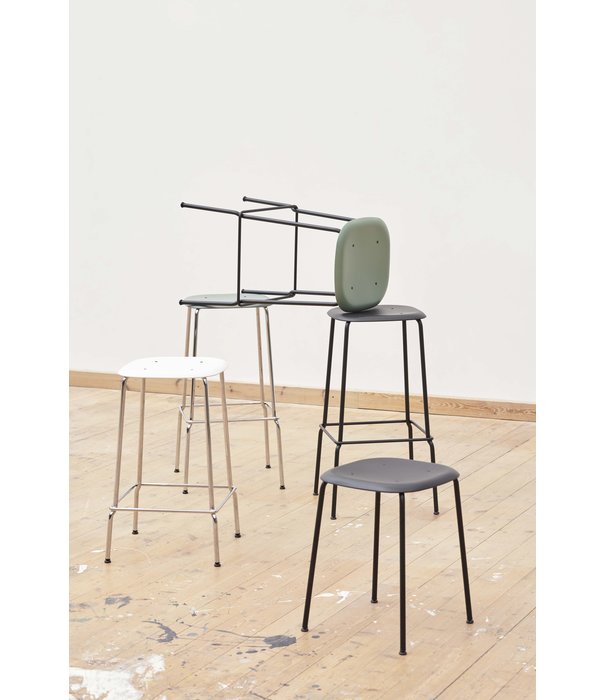 Hay  Hay - Soft Edge 75 stool, chromed base