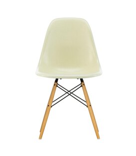 DSW Fiberglass Eetkamerstoel,  esdoorn goud onderstel